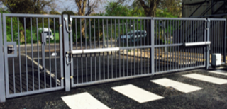 Double leaf swing gate installed by Ursa Gates