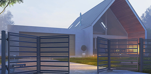 Two panels pivot outward from the centre, offering a wider opening. This configuration is ideal for larger entrances such as vehicle driveways and commercial properties, providing enhanced accessibility and security.