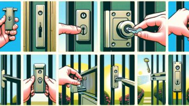 A diagram illustrating how to open electric gates manually